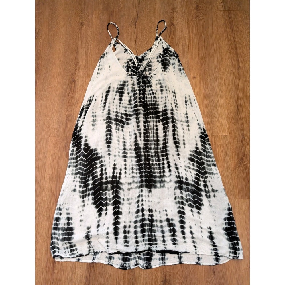 Raviya Oversize Black & White Tye Dye Maxi Dress Size S Boho Beach Whimsy Flowy - Picture 9 of 9